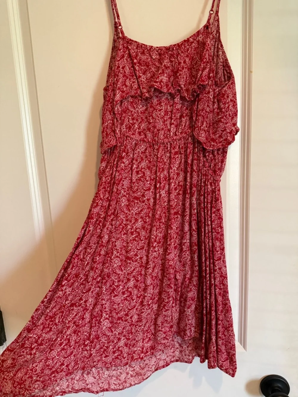 American Eagle Outfitters Red Paisley Spaghetti Strap Dress - Picture 5 of 5
